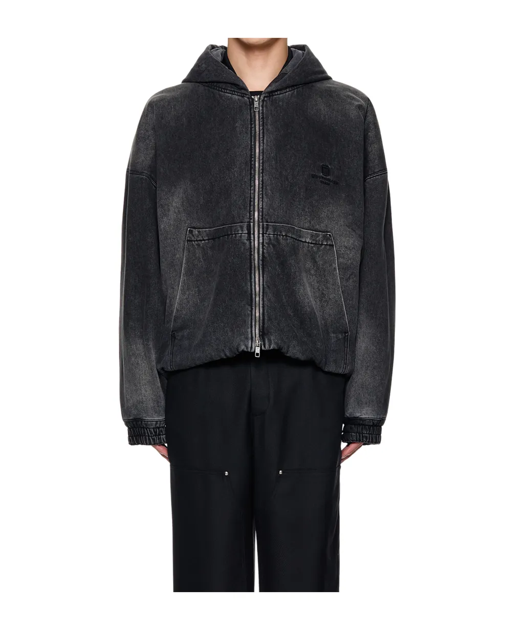 Zippered Denim Coat