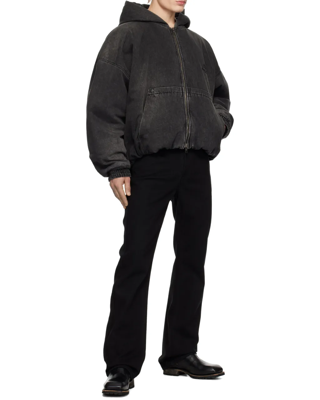 Zippered Denim Coat