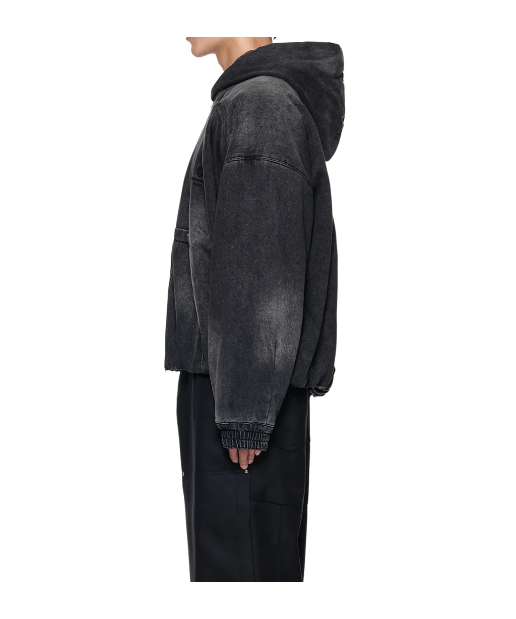 Zippered Denim Coat