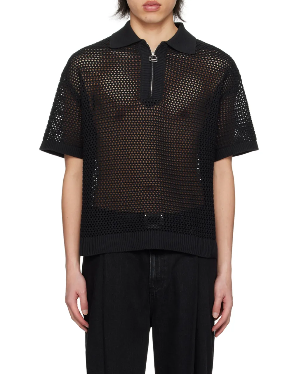 Mesh Short-Sleeved Sweater