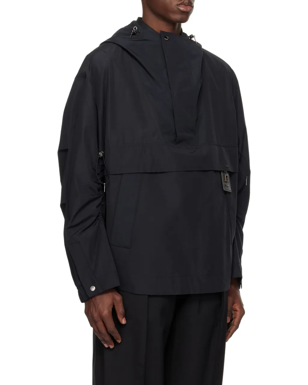 Semi-Zipper Hooded Casual Jacket