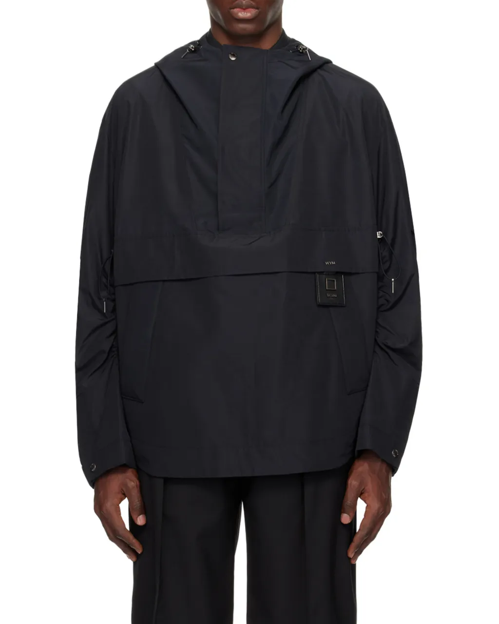Semi-Zipper Hooded Casual Jacket