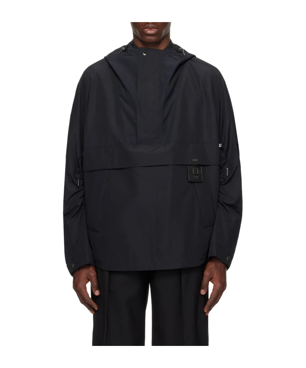 Semi-Zipper Hooded Casual Jacket