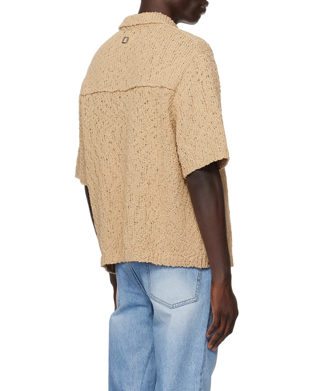 Hollowed-Out Short-Sleeved Sweater
