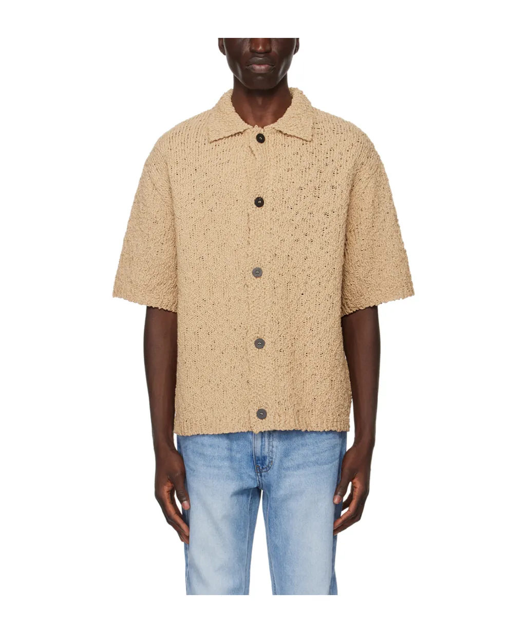 Hollowed-Out Short-Sleeved Sweater