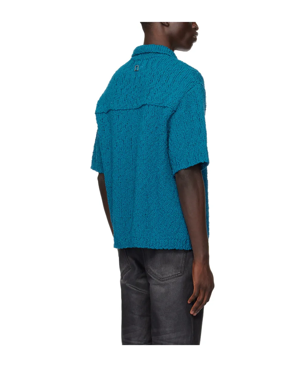 Hollowed-Out Short-Sleeved Sweater