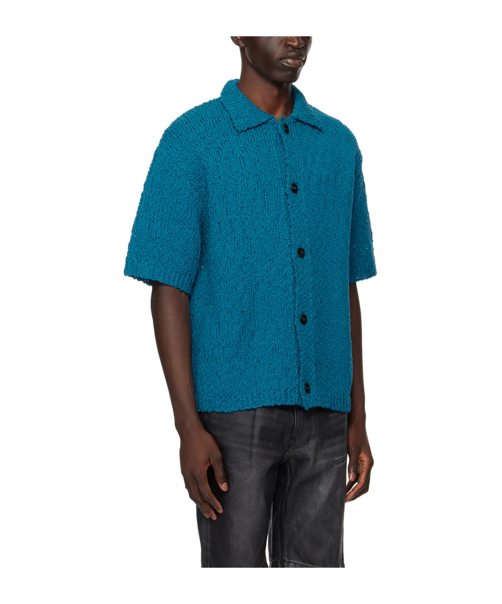 Hollowed-Out Short-Sleeved Sweater