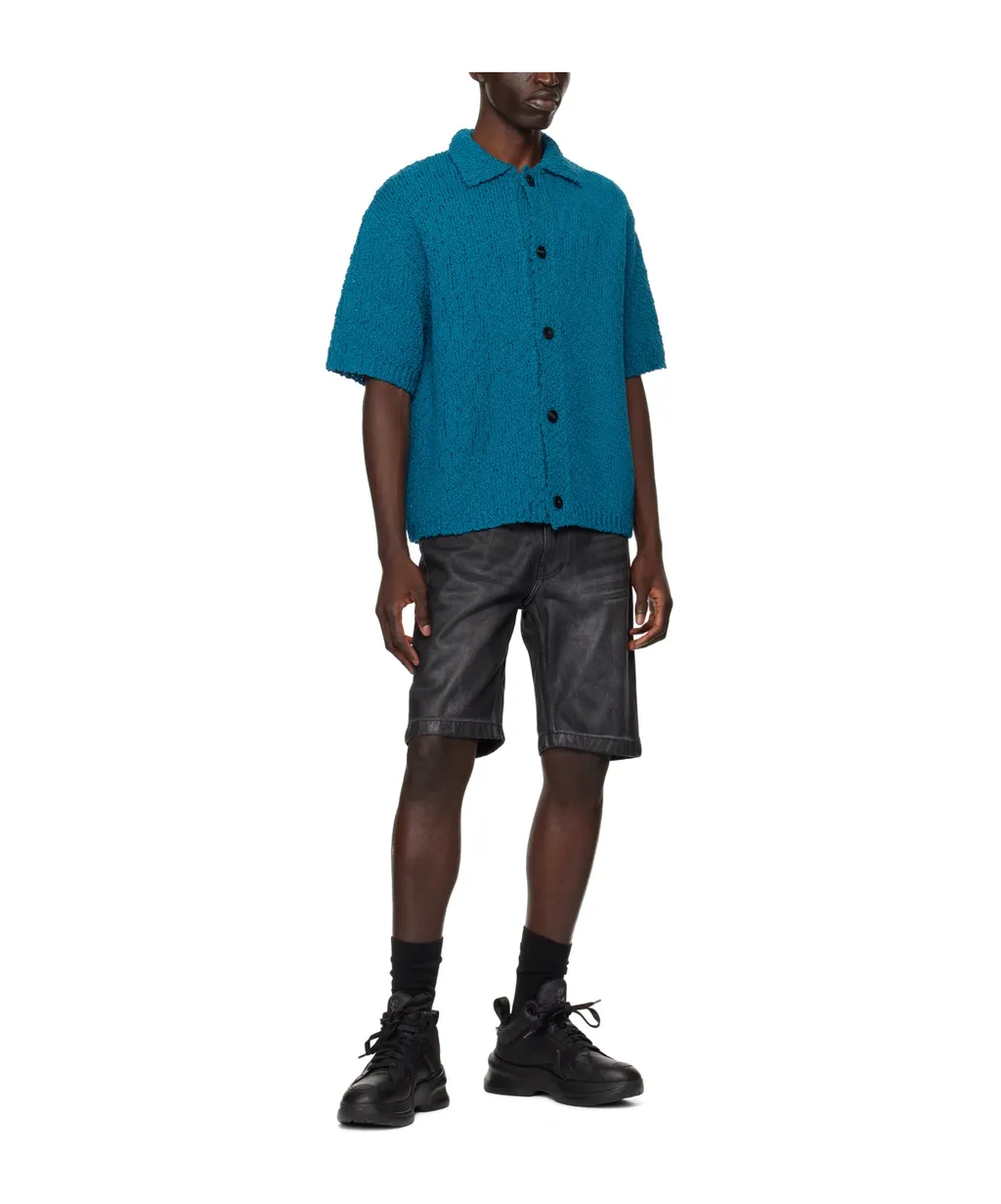 Hollowed-Out Short-Sleeved Sweater
