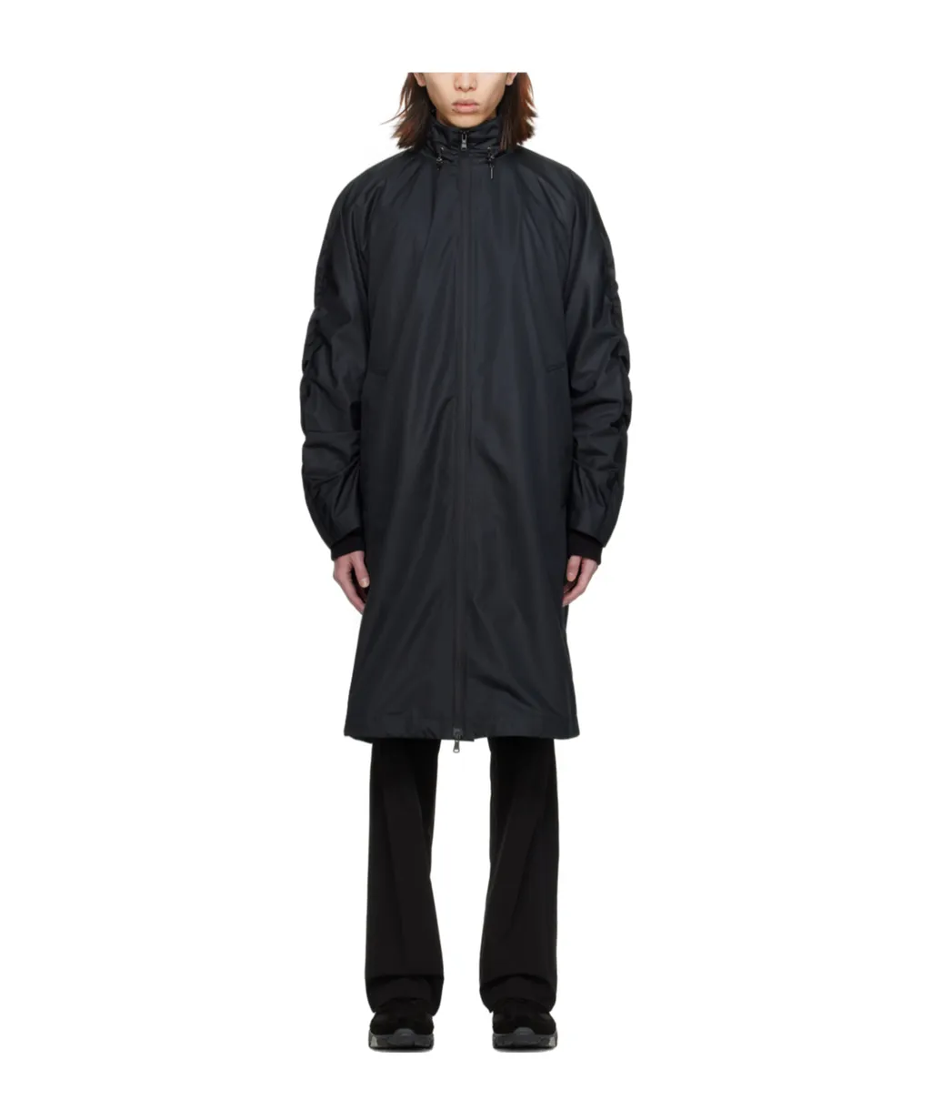 Pleated Stand-Neck Coat