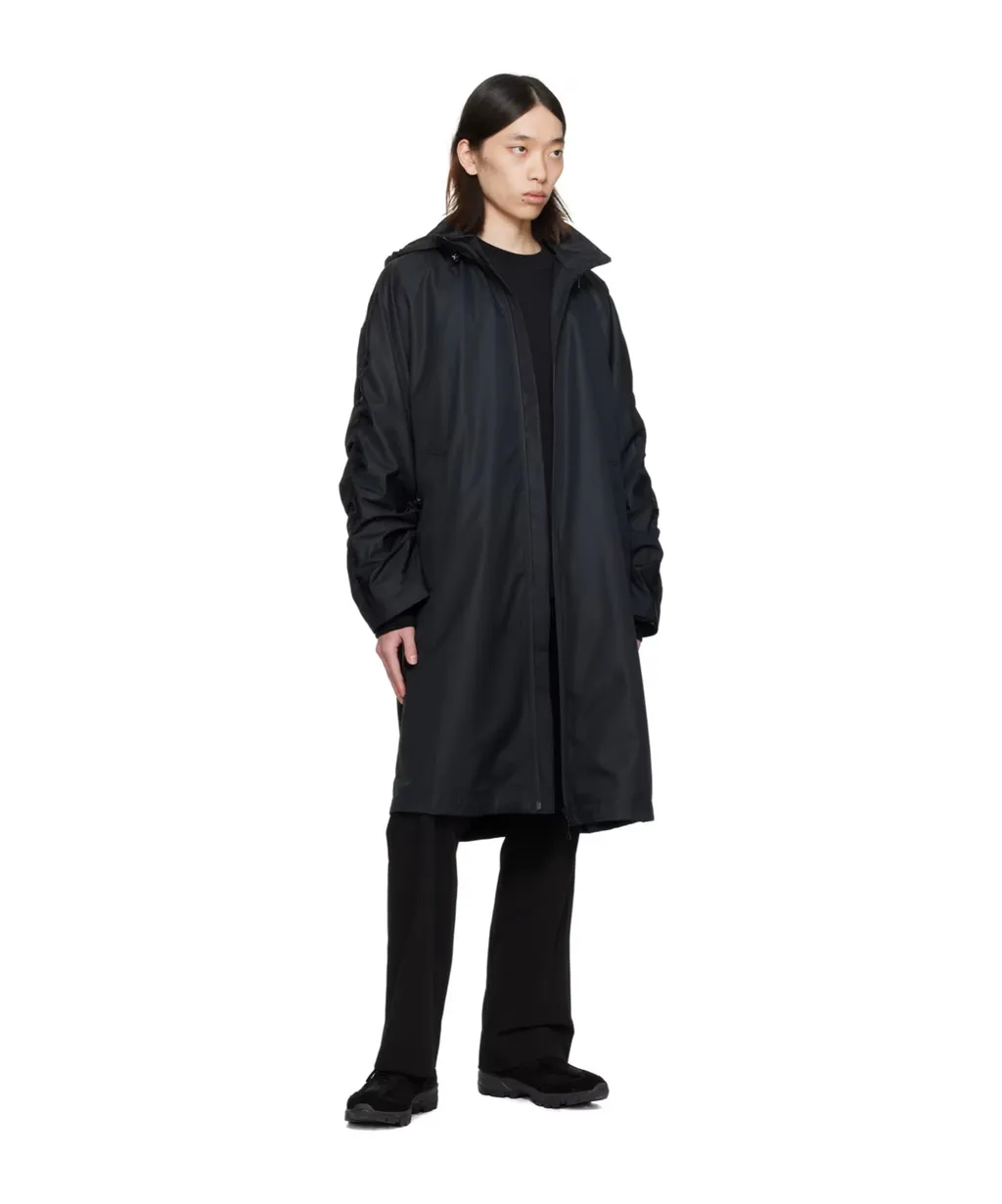 Pleated Stand-Neck Coat