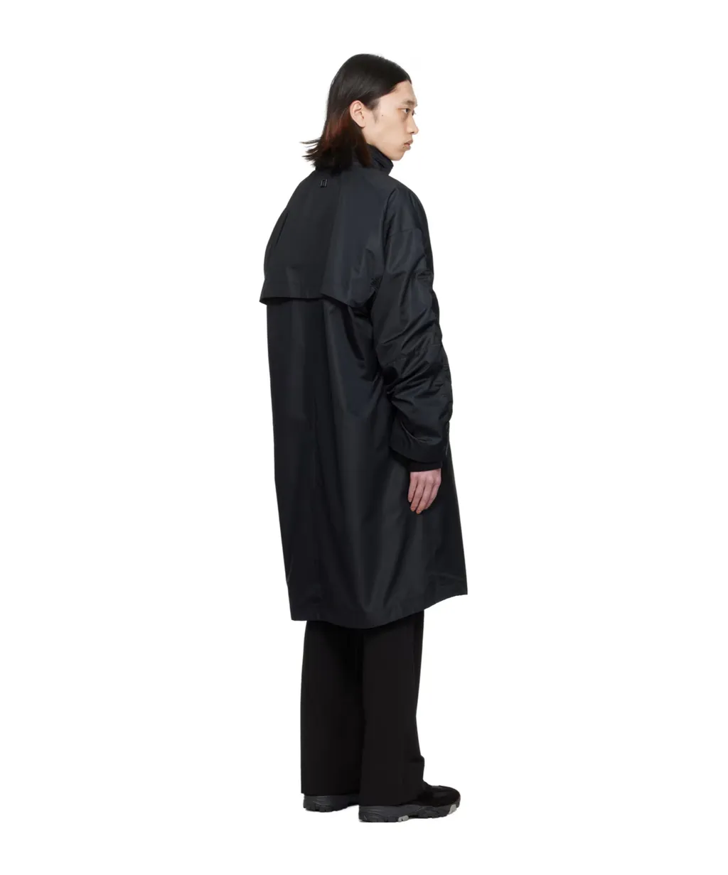 Pleated Stand-Neck Coat