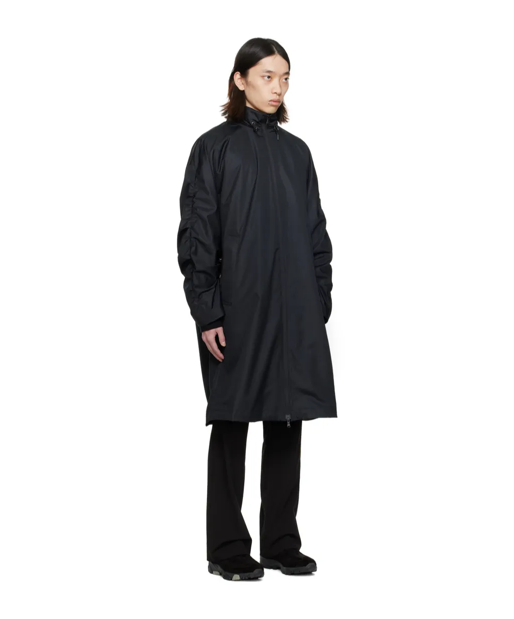 Pleated Stand-Neck Coat