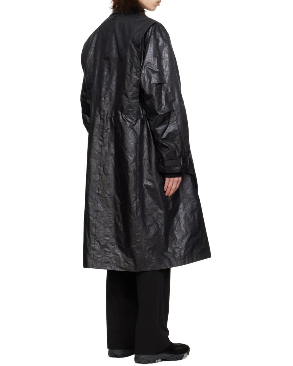 Pleated Lapel Coat