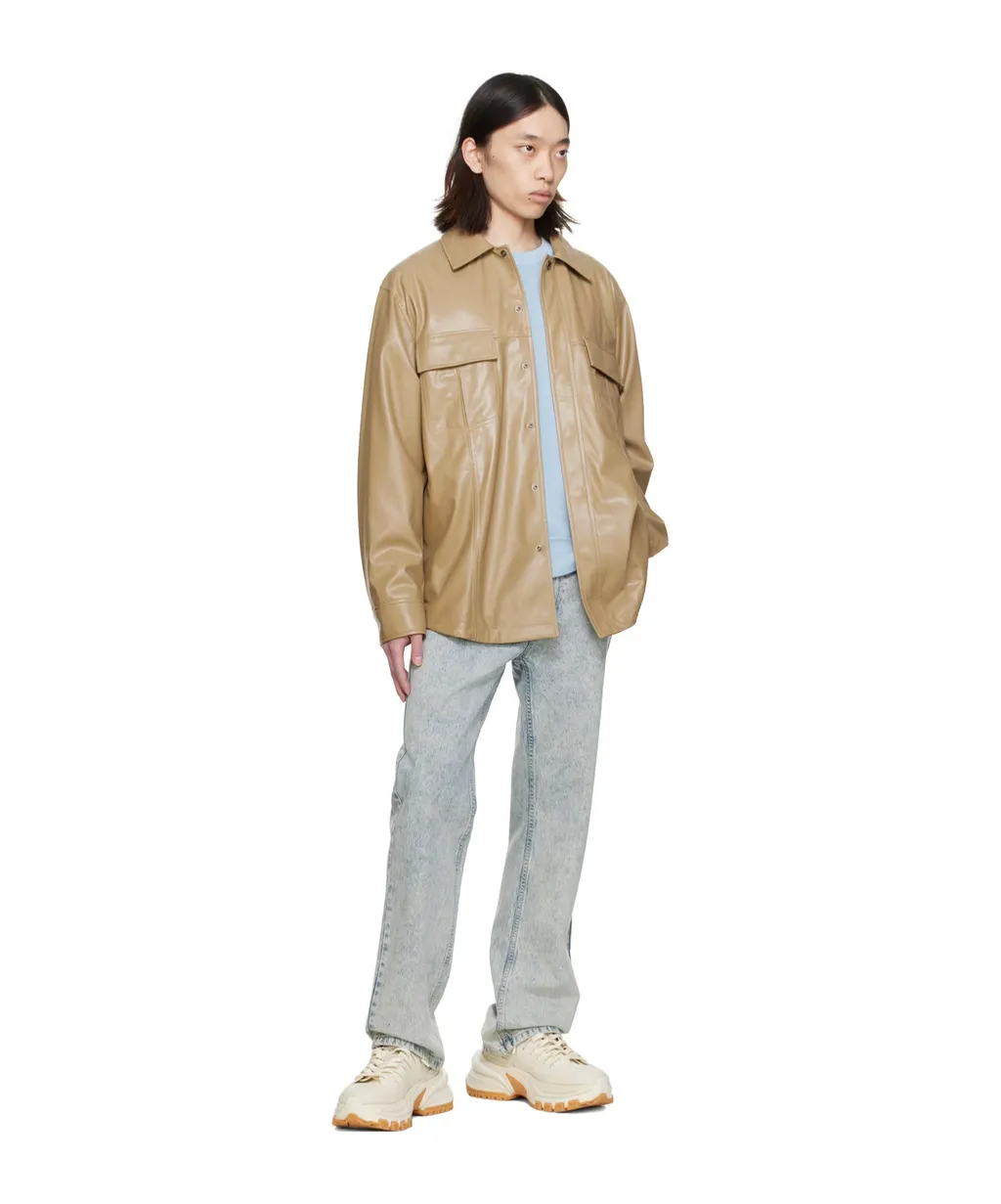 Point-Neck Long-Sleeved Shirt