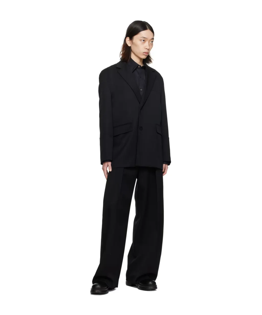 Wool Suit Jacket With Flat Collar