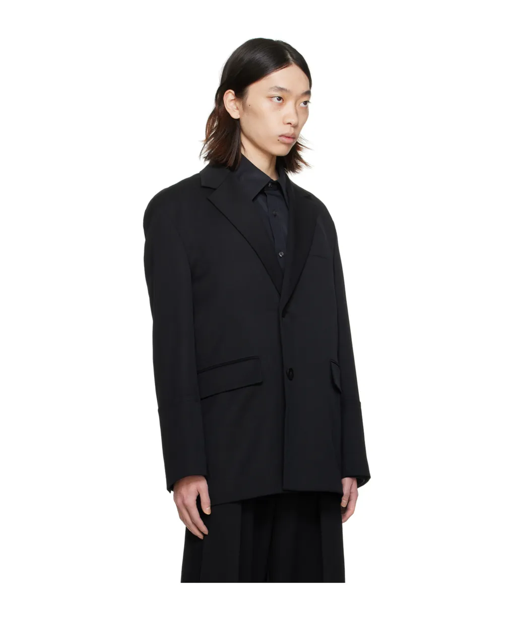 Wool Suit Jacket With Flat Collar