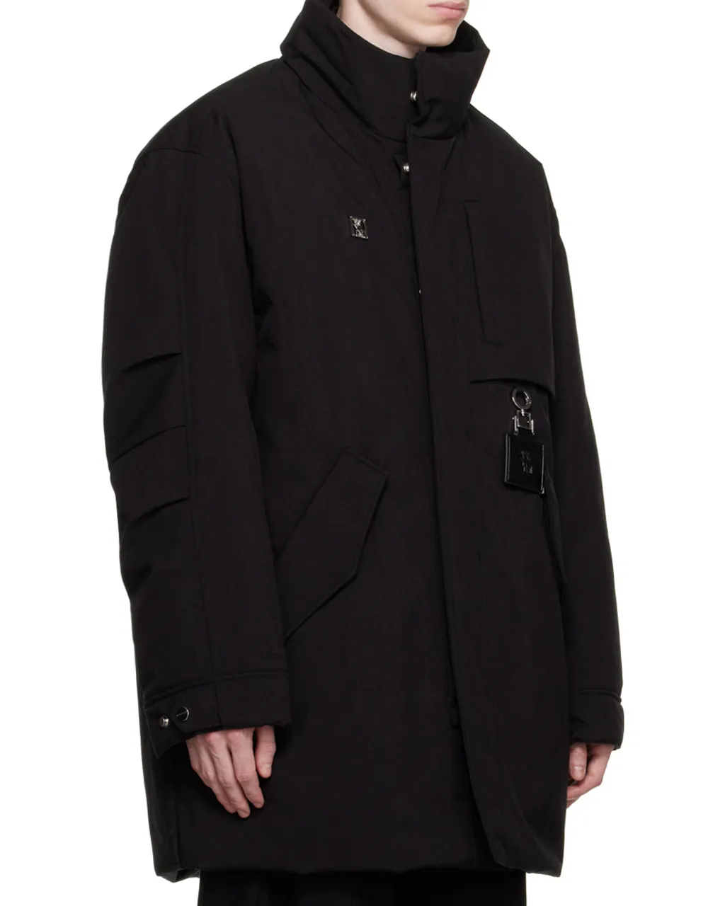 High-Collar Long-Sleeved Down Jacket