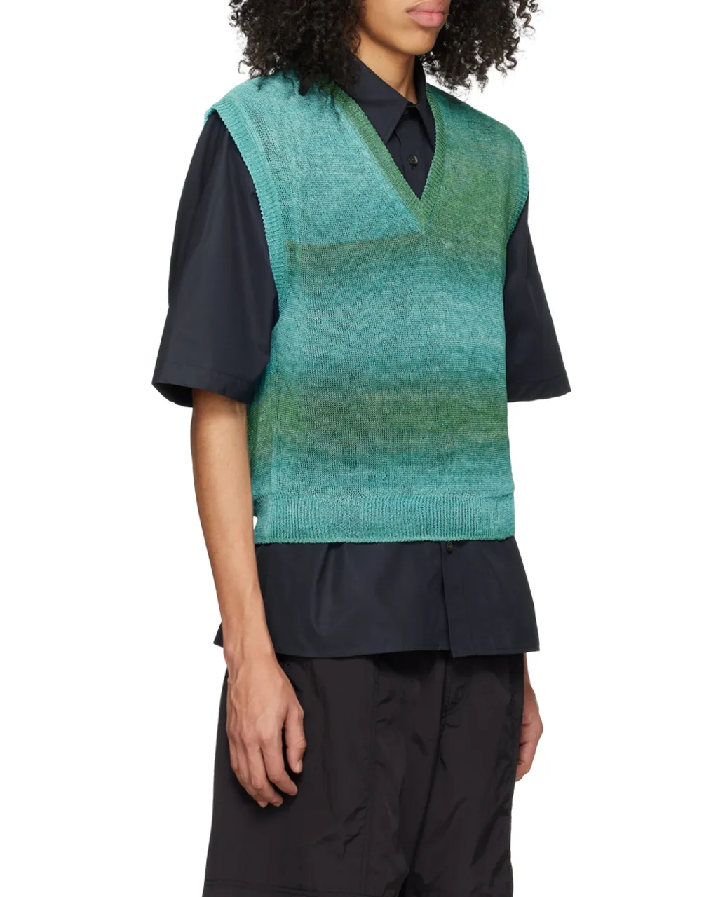 Graded Stripe Pattern Knitted Vest