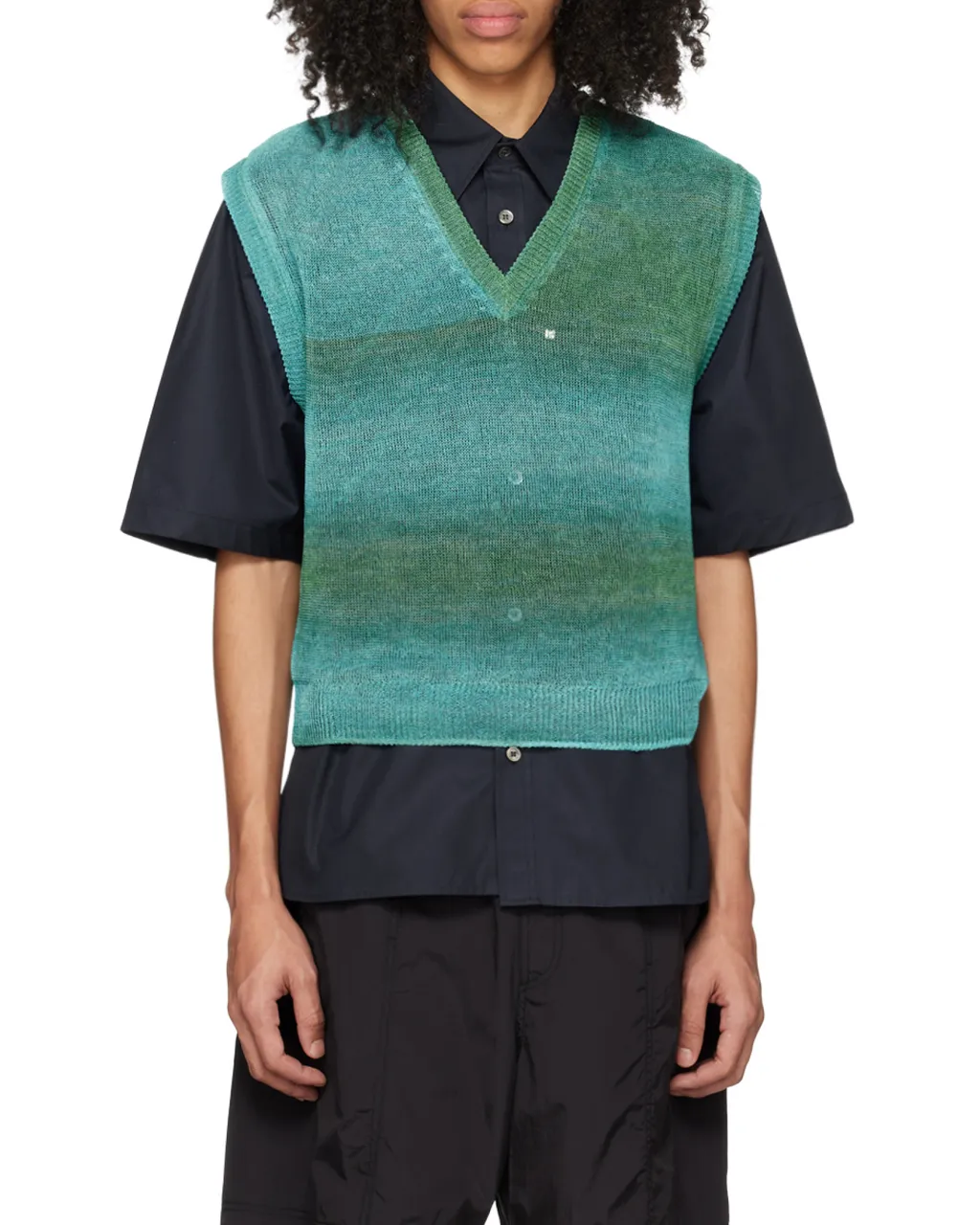 Graded Stripe Pattern Knitted Vest