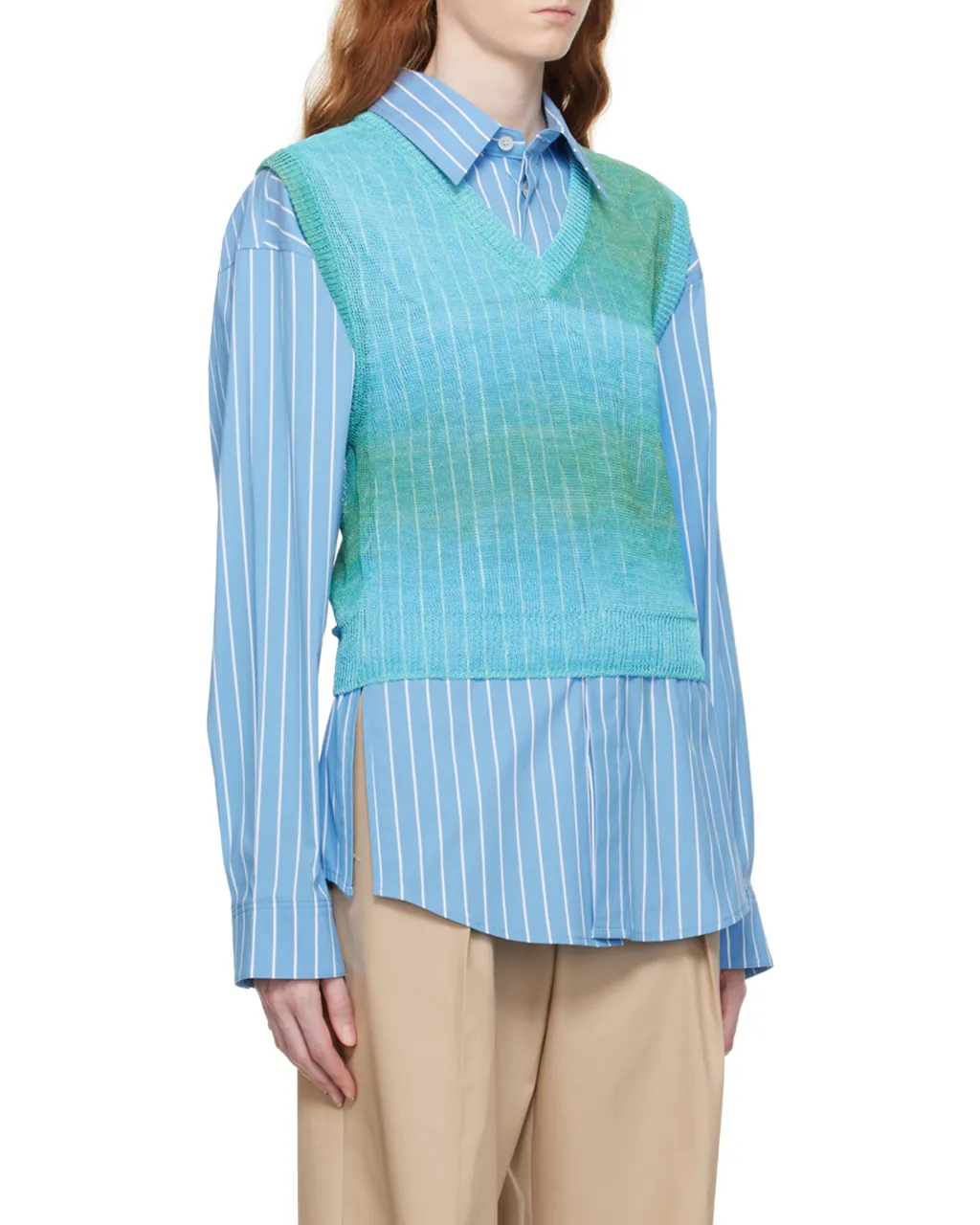 Graded Stripe Pattern Knitted Vest