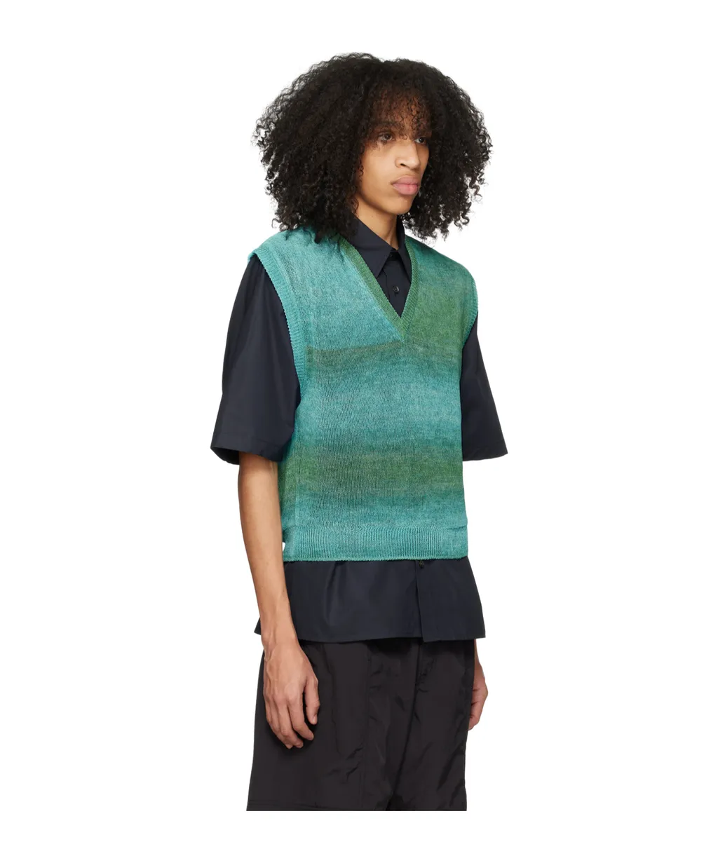 Graded Stripe Pattern Knitted Vest