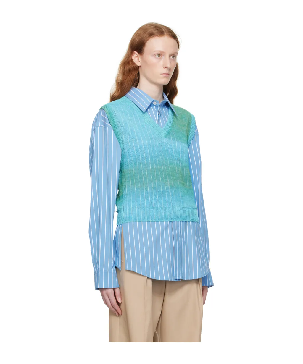 Graded Stripe Pattern Knitted Vest