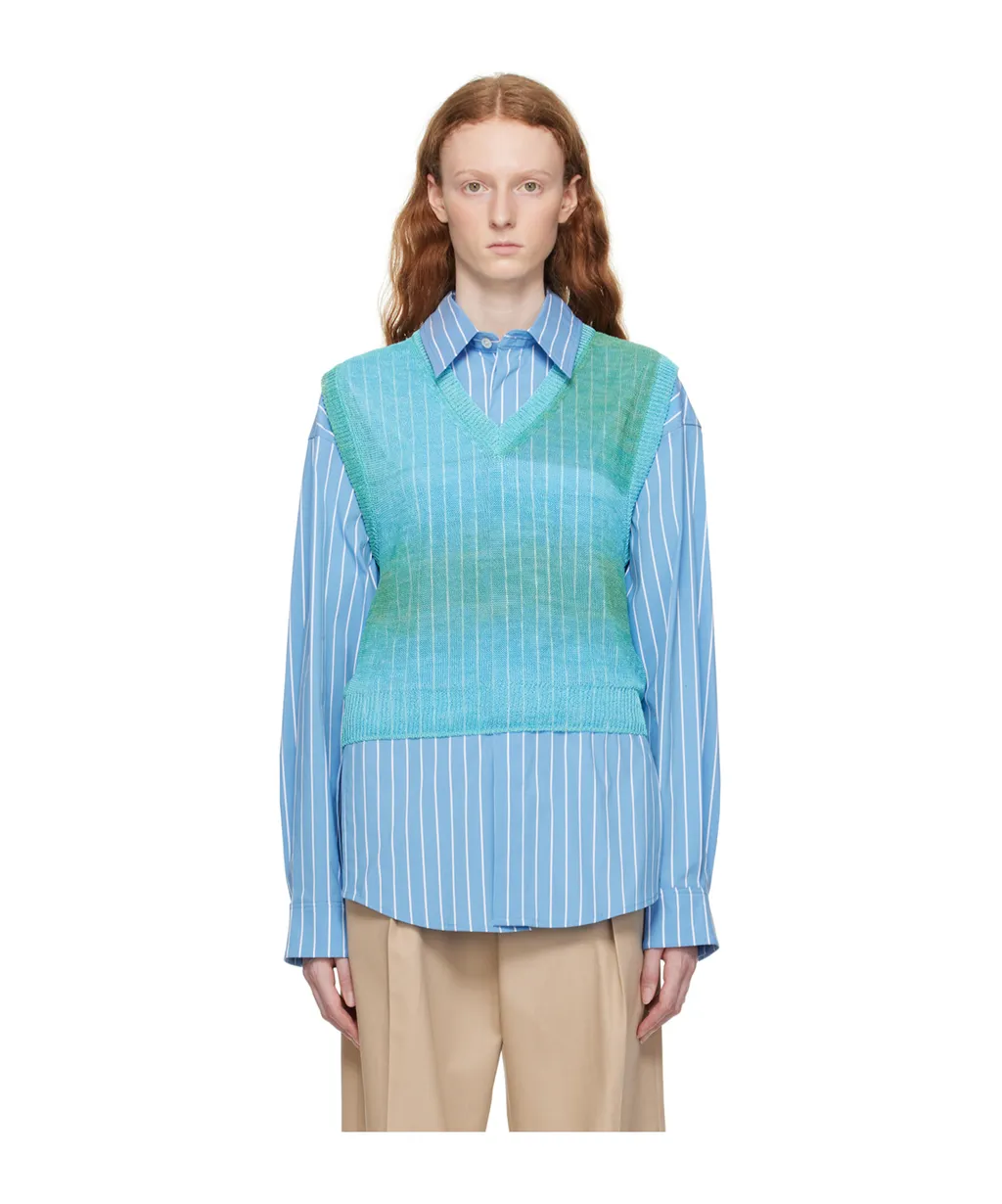 Graded Stripe Pattern Knitted Vest