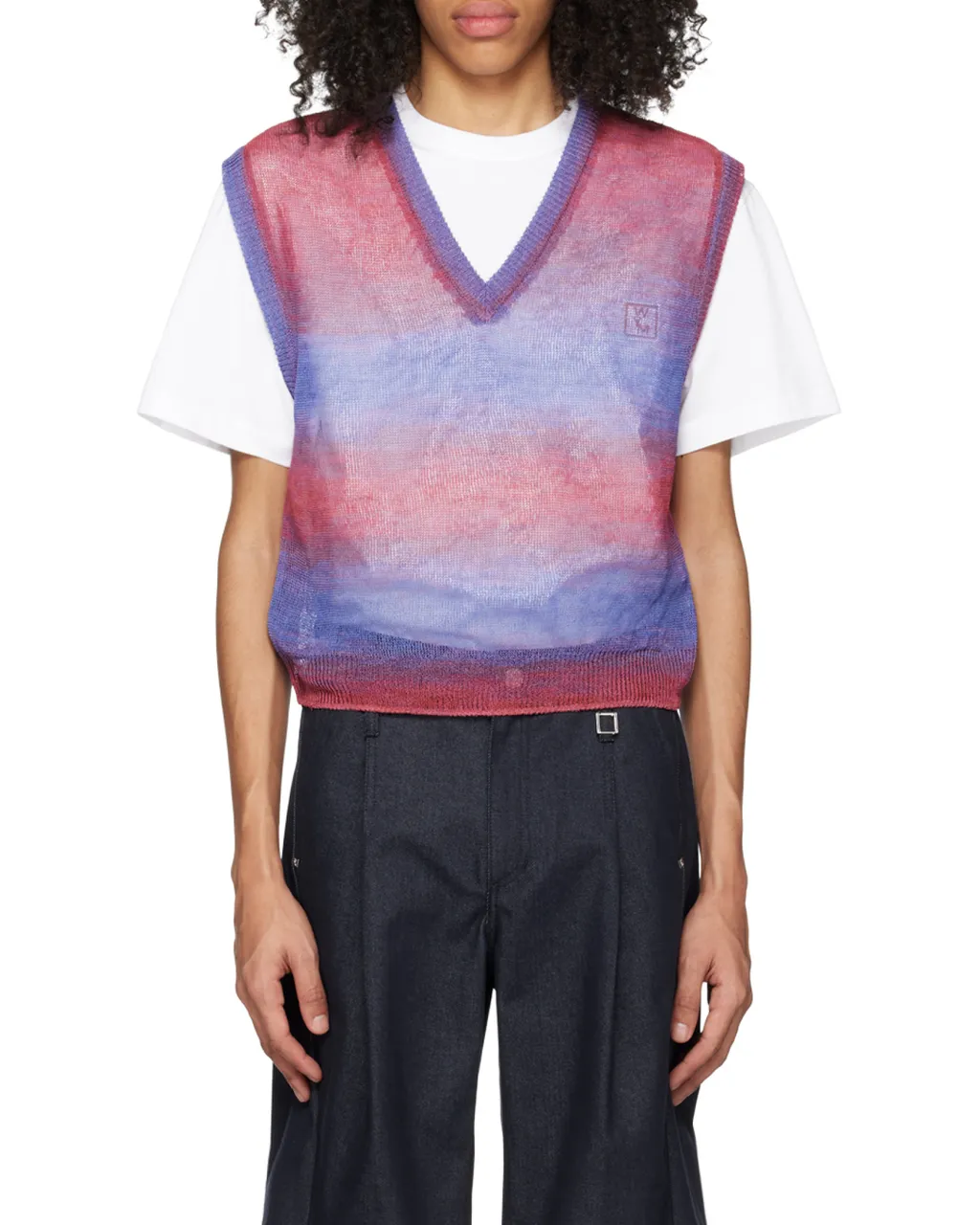 Graded Stripe Pattern Knitted Vest