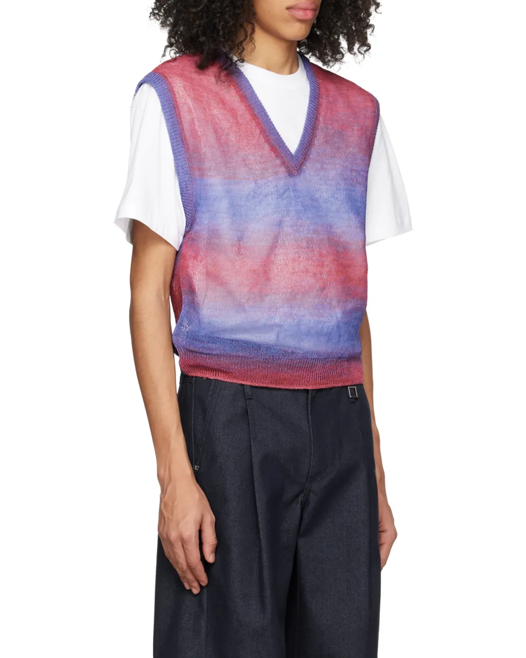 Graded Stripe Pattern Knitted Vest