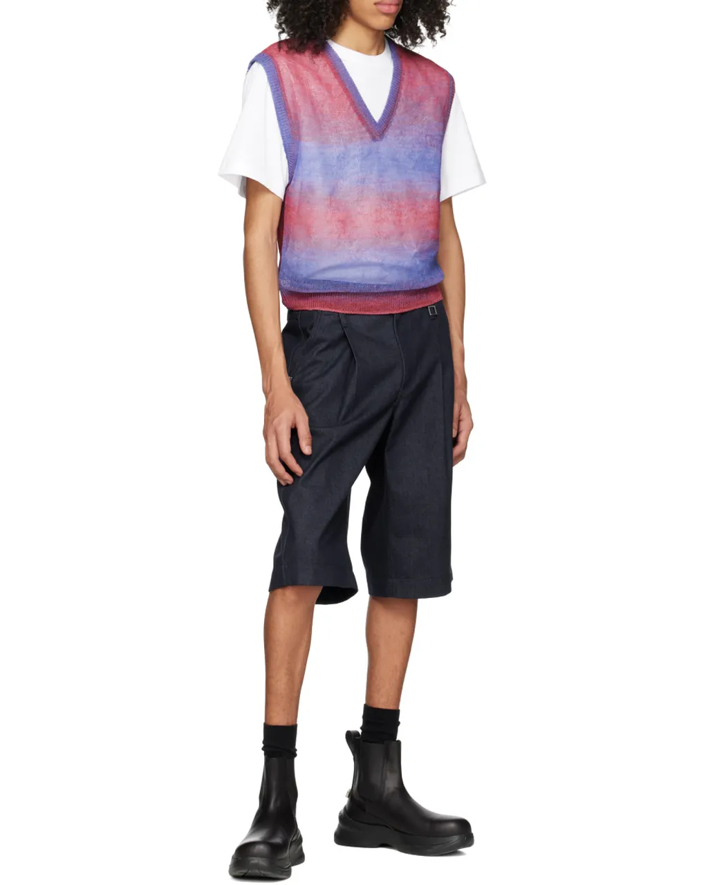 Graded Stripe Pattern Knitted Vest