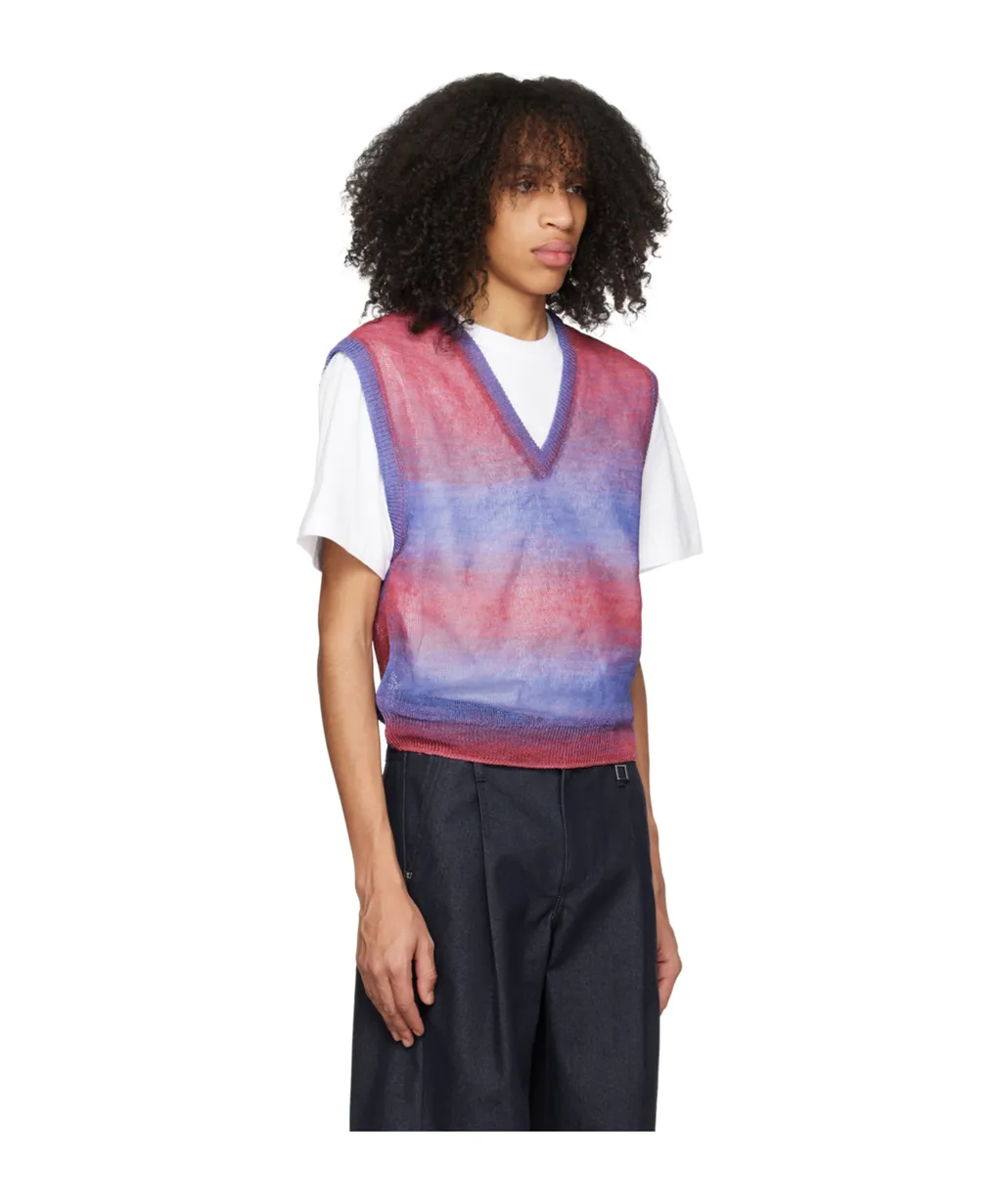 Graded Stripe Pattern Knitted Vest