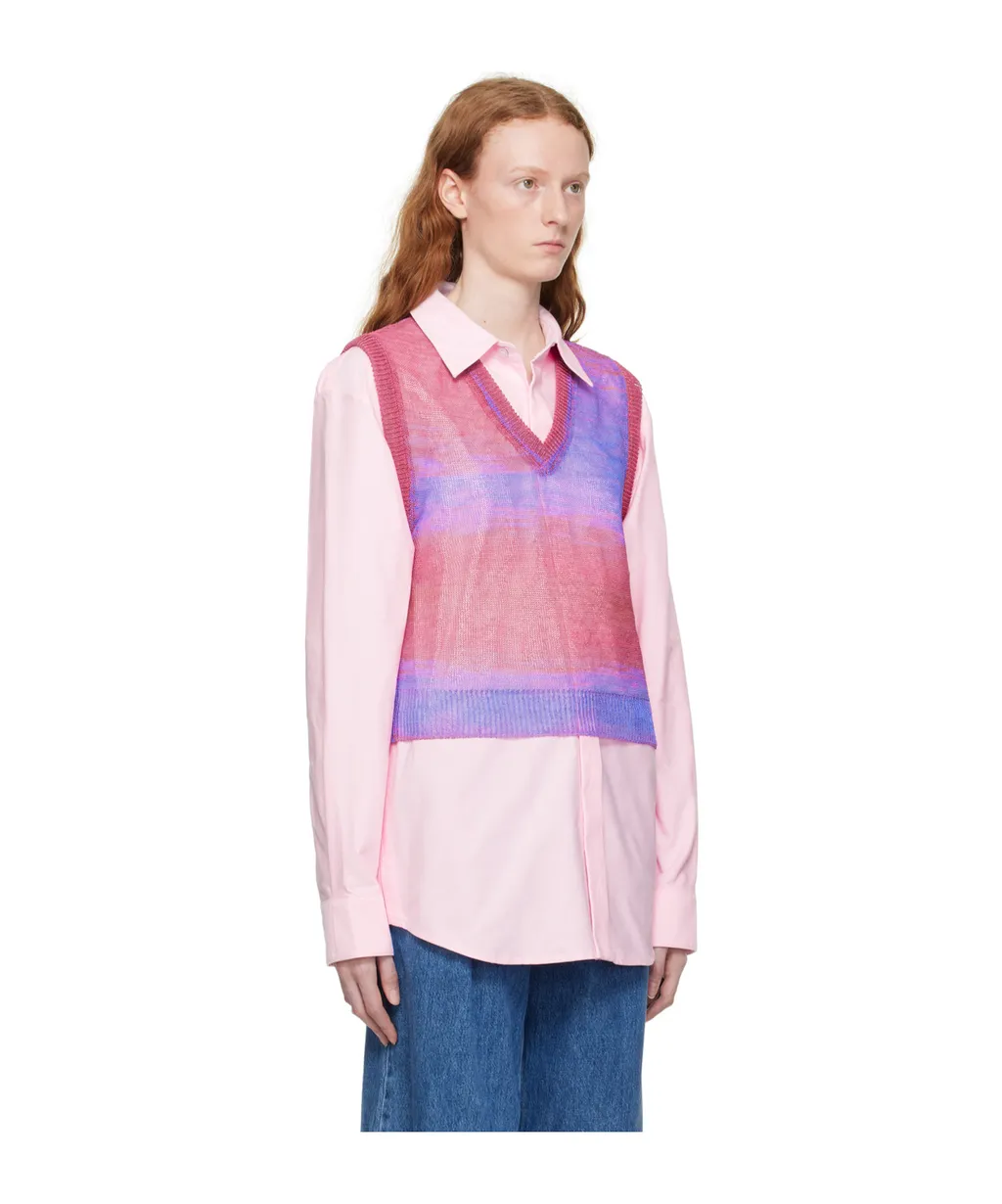 Graded Stripe Pattern Knitted Vest