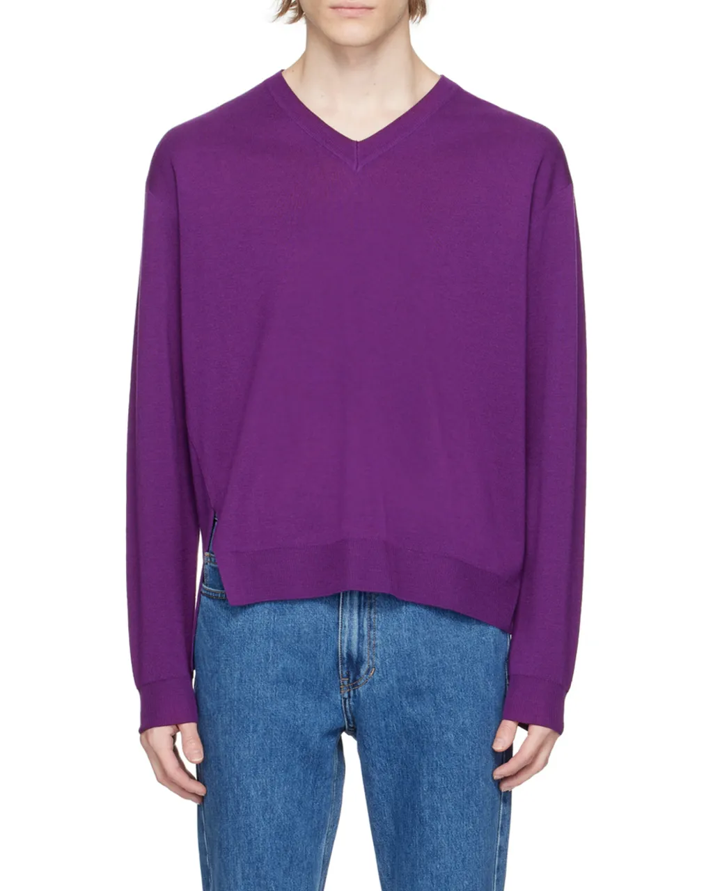 V-Neck Long-Sleeved Sweater