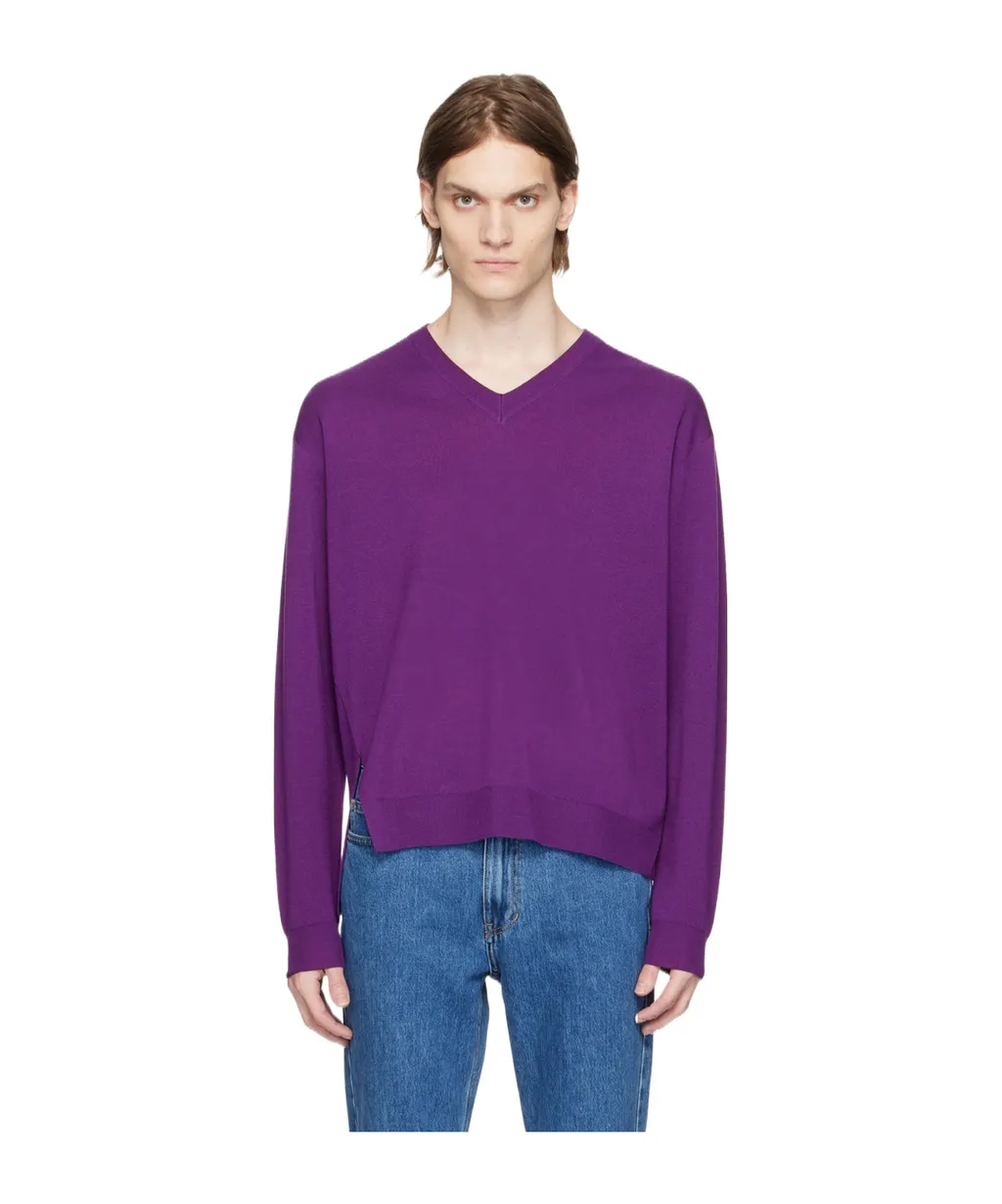 V-Neck Long-Sleeved Sweater