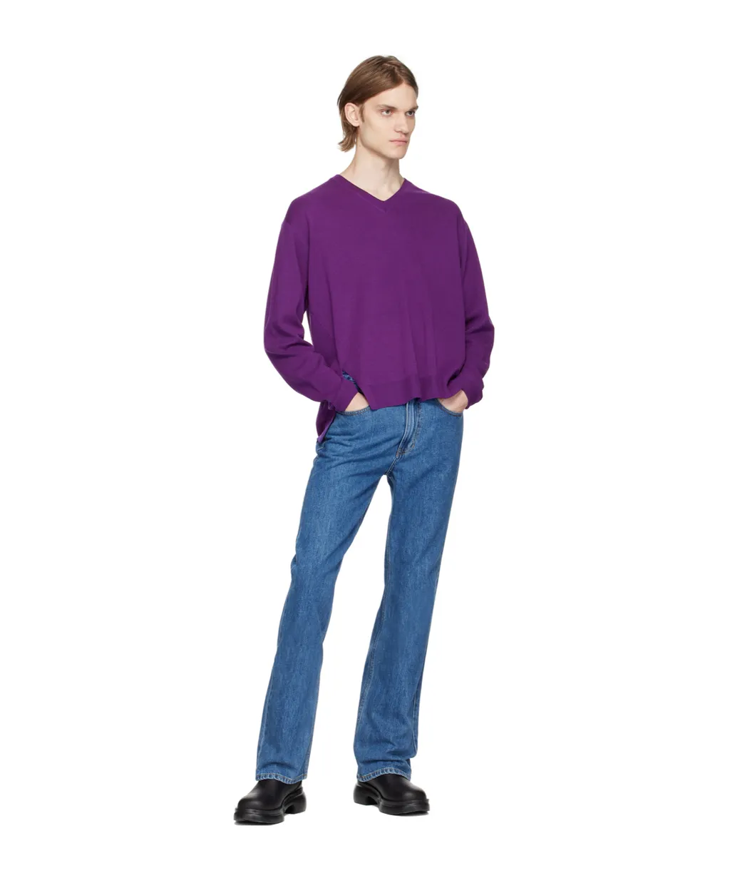 V-Neck Long-Sleeved Sweater