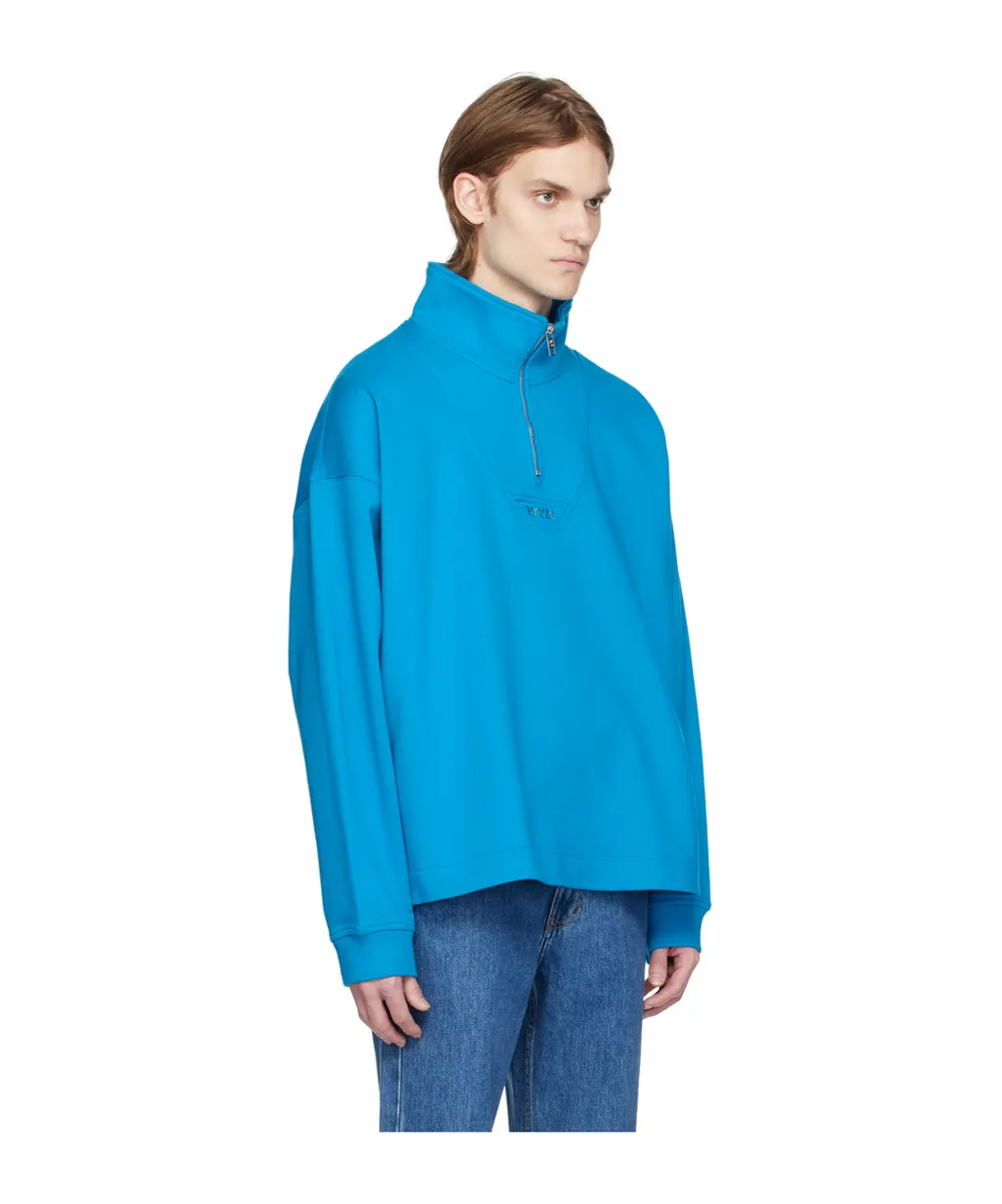 Semi-Zipper Long-Sleeved Sweater