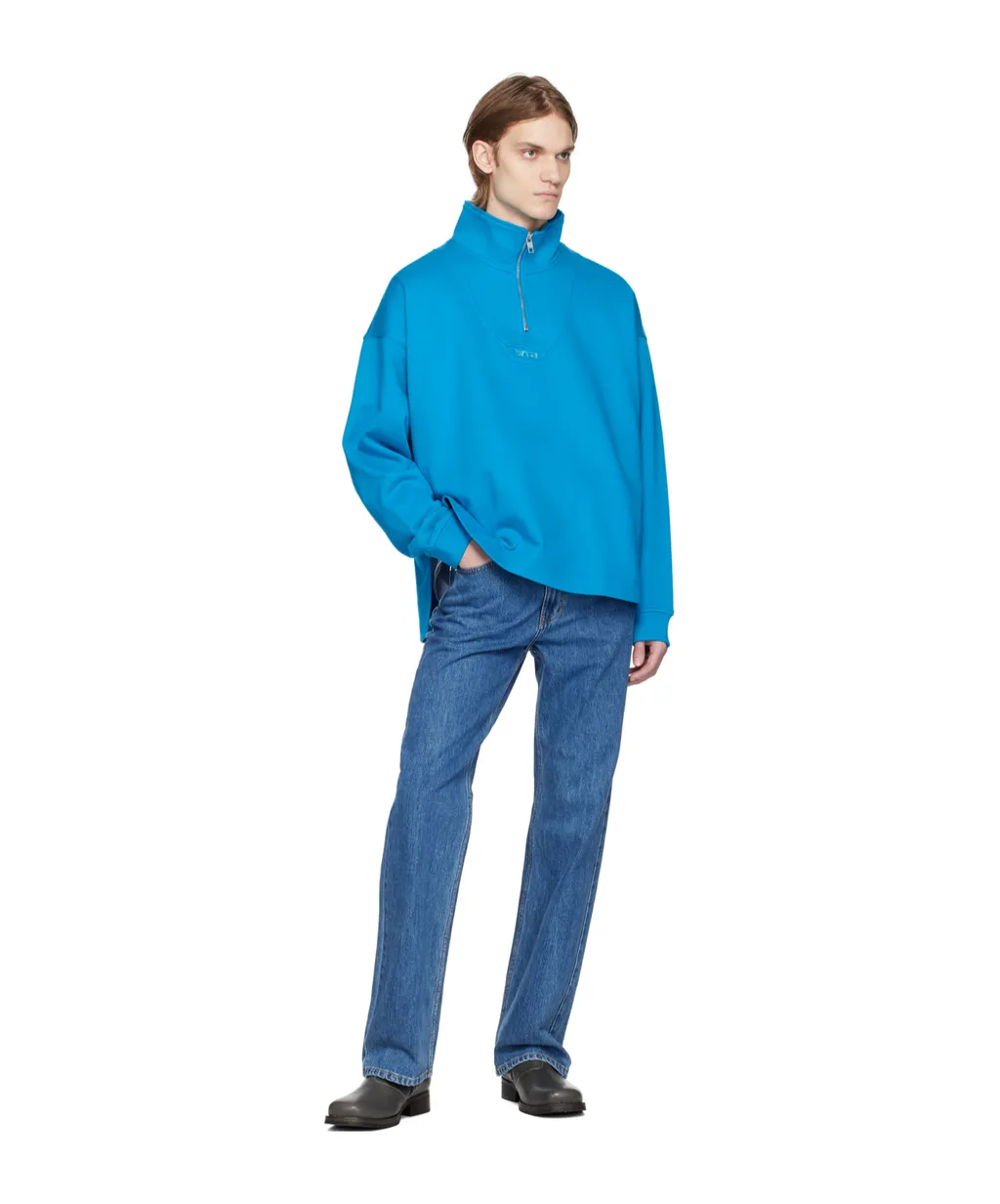 Semi-Zipper Long-Sleeved Sweater