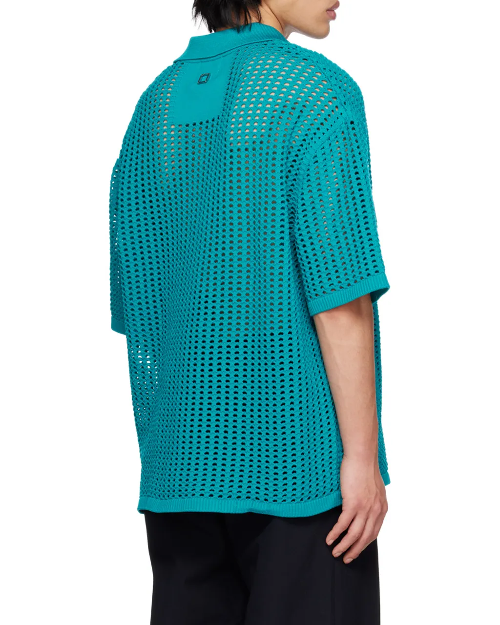 Open Collar Knit Polo