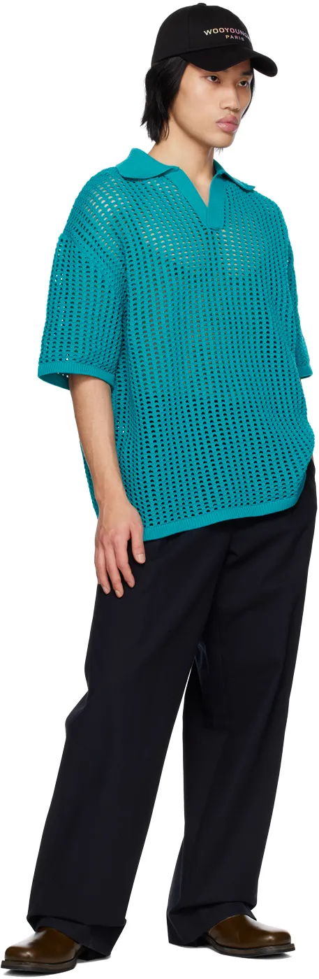 Open Collar Knit Polo
