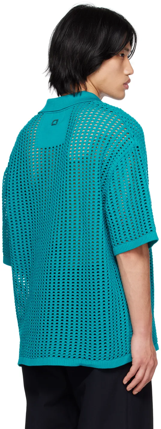 Open Collar Knit Polo