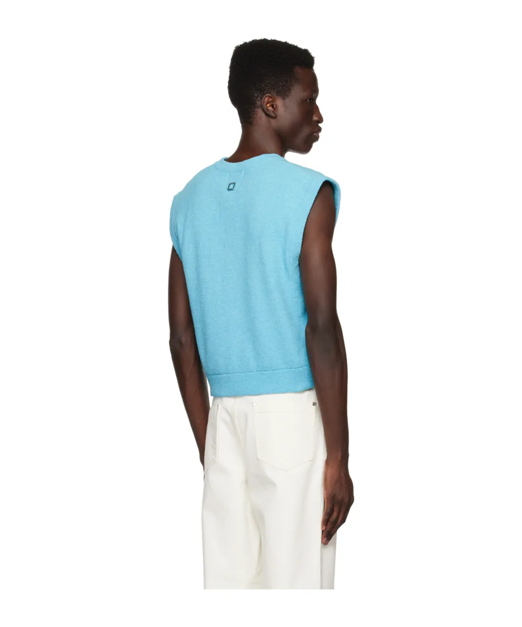 V-Neck Knitted Detail Vest