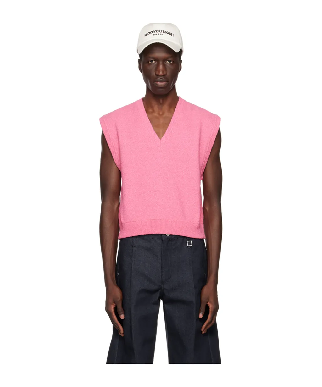 V-Neck Knitted Detail Vest