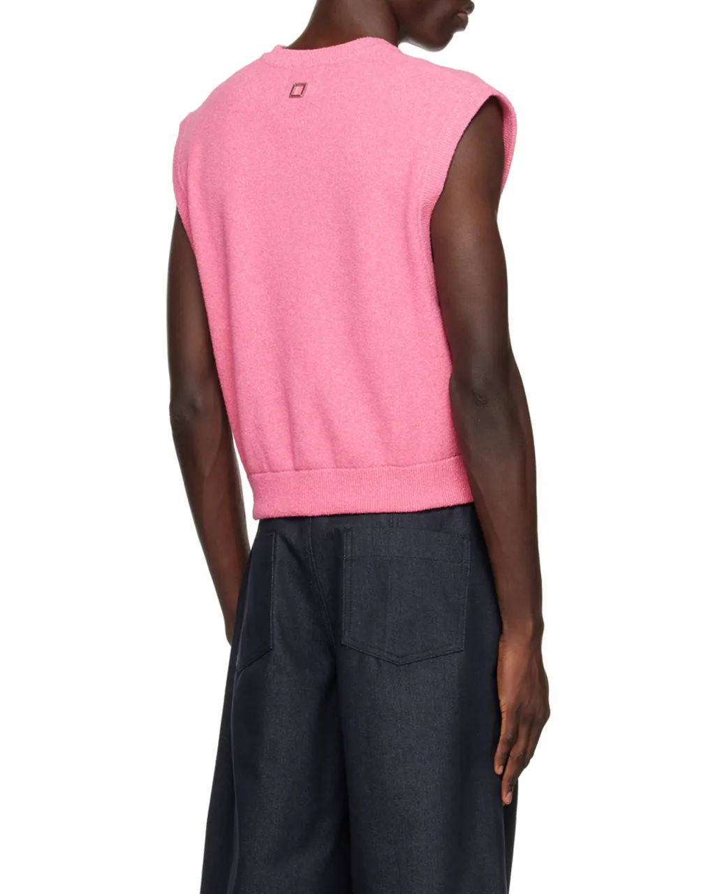 V-Neck Knitted Detail Vest