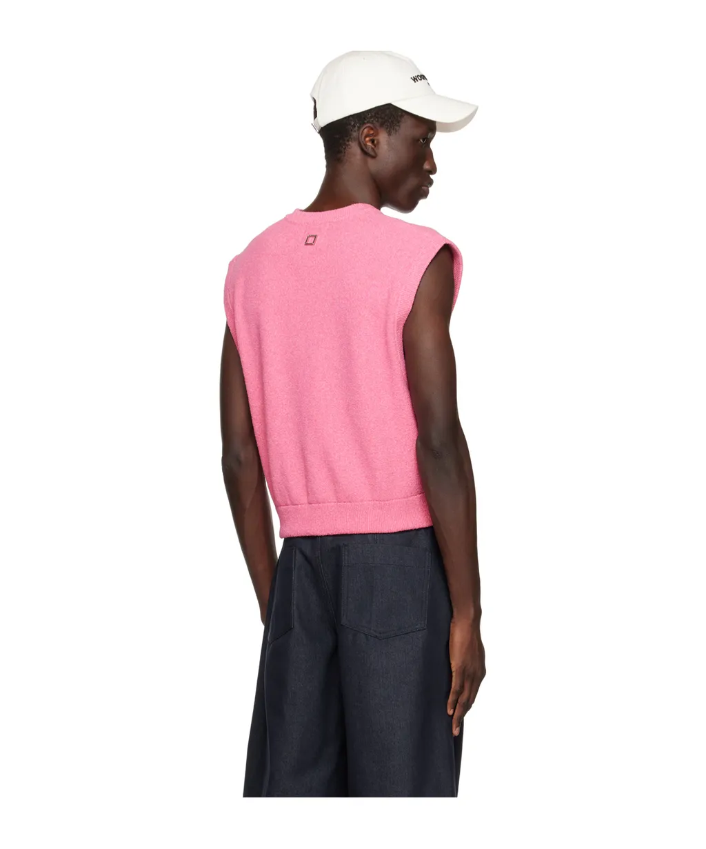 V-Neck Knitted Detail Vest