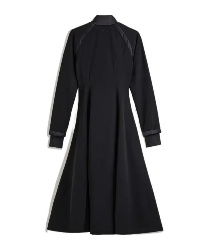 Padded-Details Pleated Midi Dress