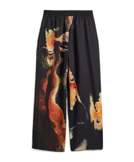 Graphic Print Wide-Leg Trousers