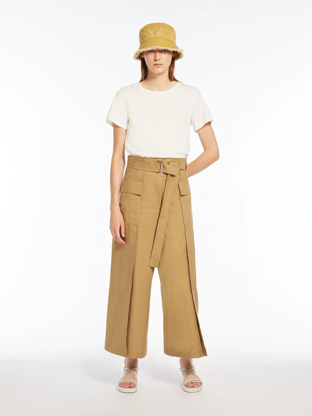 Buckle Belt Casual Pants