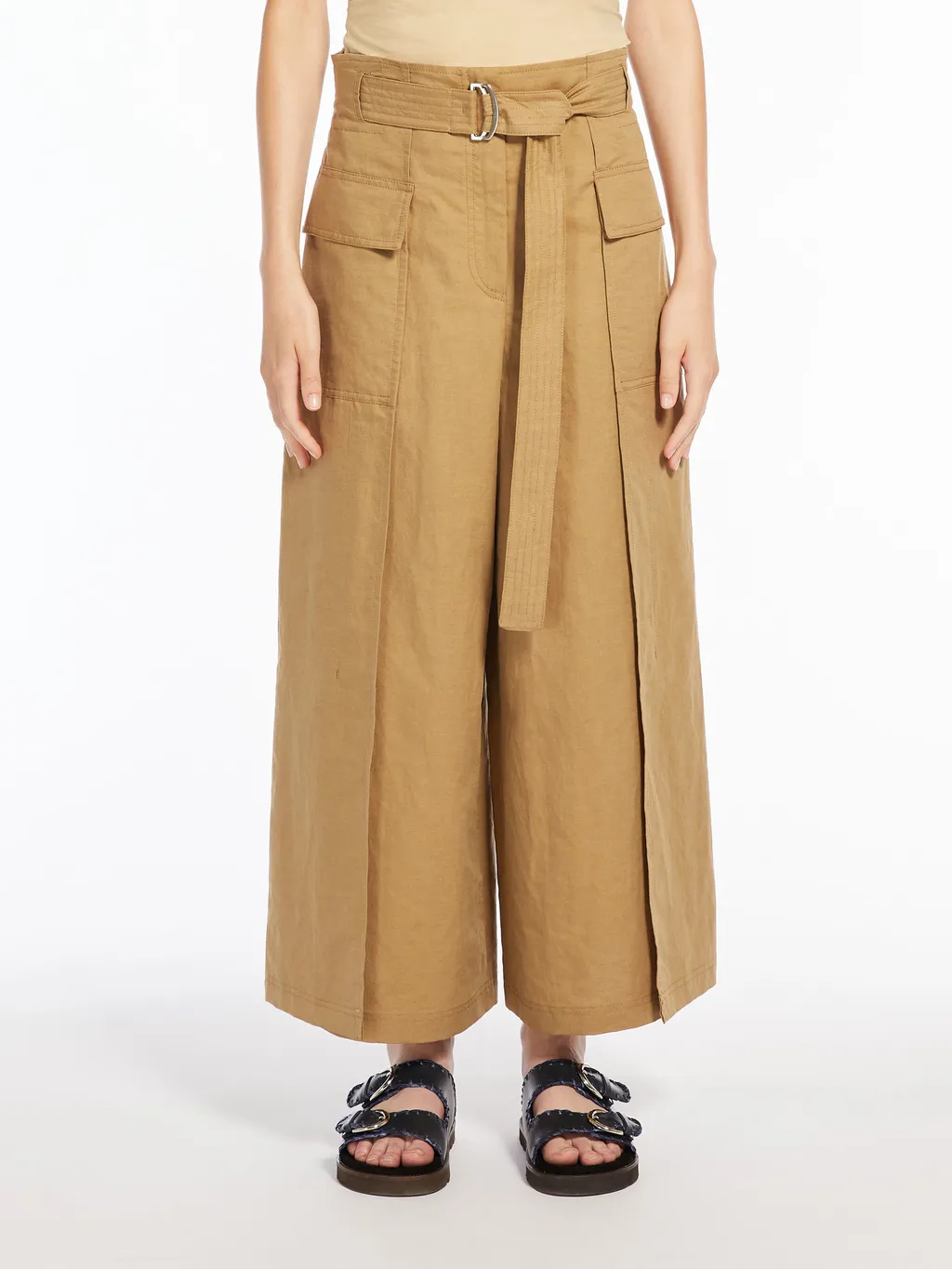 Buckle Belt Casual Pants