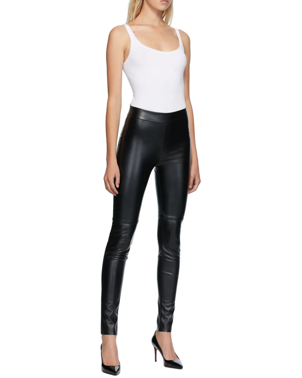 Faux-Leather Slim-Cut Leggings
