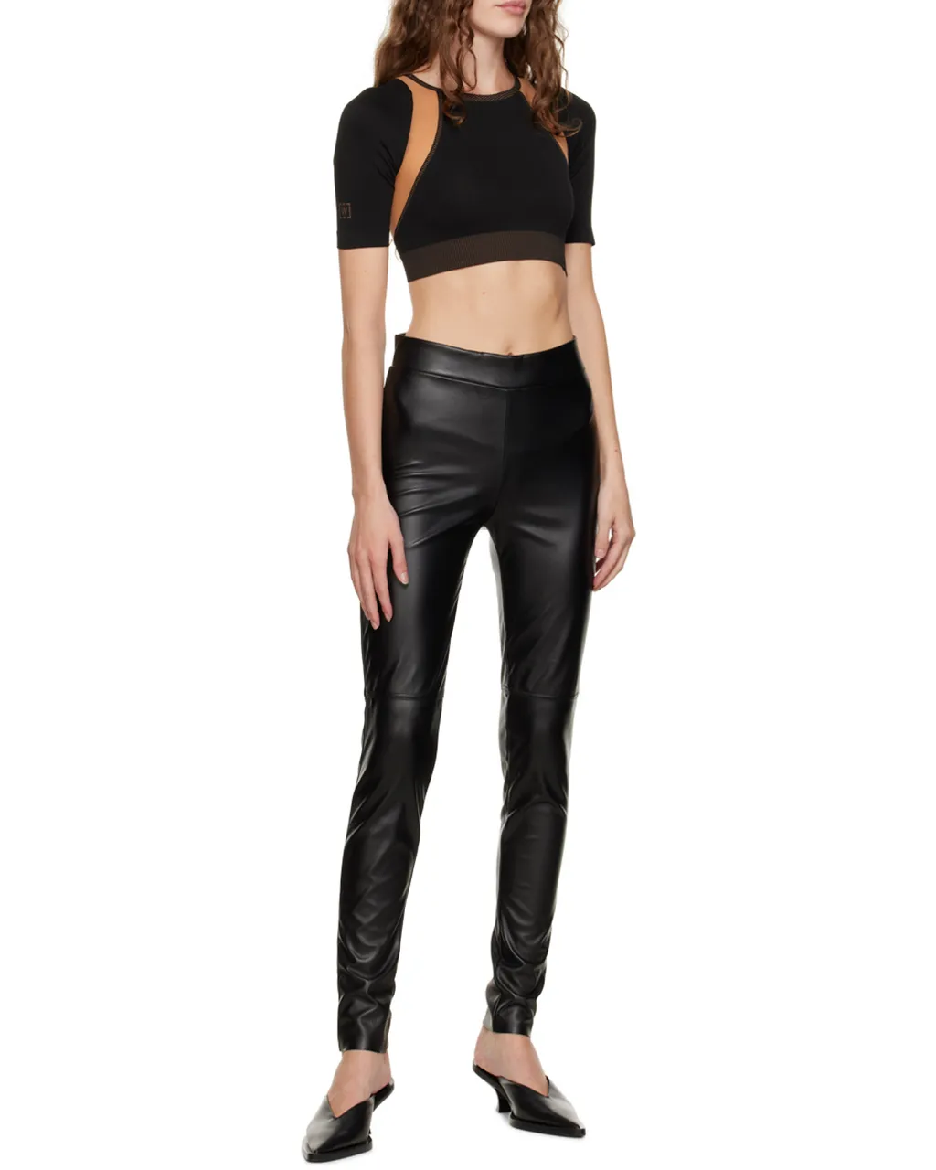 Faux-Leather Slim-Cut Leggings